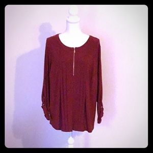 Beautiful burgundy blouse.